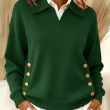 Erminia | Pullover com Gola Polo e Botões