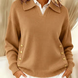 Erminia | Pullover com Gola Polo e Botões