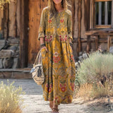 Maria - Vestido Casual de Manga Longa Inspirado no Vintage