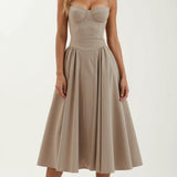 Odete - Vestido midi corpete estruturado