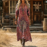 Maria - Vestido Casual de Manga Longa com Inspiração Vintage