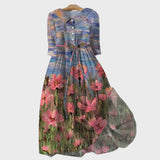 Vestido com Estampa Impressionista
