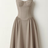 Odete - Vestido midi corpete estruturado