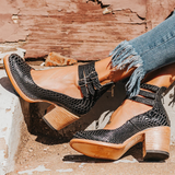 Ginevra - Sapatos de salto alto com tiras múltiplas e sola grossa