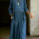 Cecílie - Vestido de denim com colarinho Peter Pan