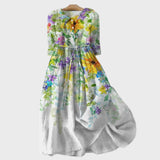 Vestido com Flores em Aquarela