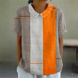 Lena - Camisa Listrada em Bloco de Cores