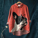 Eva - Camisa de Padrão Decorativo de Bulldog Francês