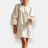 Marcelle | Vestido com flores em relevo