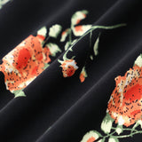 Glória - Vestido Midi Preto Floral