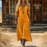 Maria - Vestido Casual de Manga Longa com Inspiração Vintage