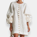 Marcelle | Vestido com flores em relevo