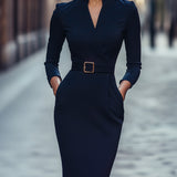 Iara - Vestido Justo Preto Refinado