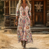 Maria - Vestido Casual de Manga Longa com Inspiração Vintage