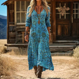 Maria - Vestido Casual de Manga Longa Inspirado no Vintage