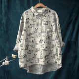 Iva - Camisa Casual com Estampa de Cão Fofa