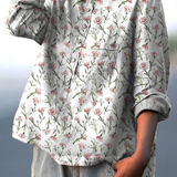 Rute - Camisa Casual com Padrão Floral Rosa de Primavera