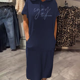 Sásquia - Vestido casual com capuz