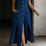 Kamila | Vestido de ganga sem fecho