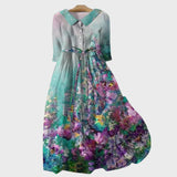 Vestido Floral com Design Degradê