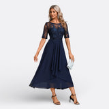 Mariana - Vestido de Renda e Manga Curta