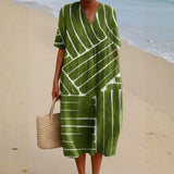 Eira - Vestido Verde com Padrão Geométrico