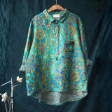 Cátia - Camisa Casual de Arte Retro