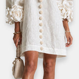 Marcelle | Vestido com flores em relevo