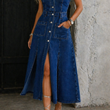 Kamila | Vestido de ganga sem fecho