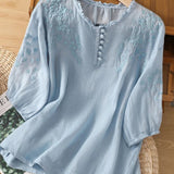 Cassiana - Blusa de Algodão e Linho