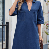 Jitka | Vestido de ganga descontraído