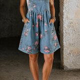 Marina | Macacão de ganga com padrão floral