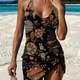 Filipa - Tankini gráfico floral com calções, efeito barriga plana