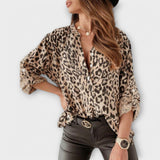 Iara - Blusa moderna estampado leopardo