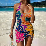 Filipa - Tankini gráfico floral com calções, efeito barriga plana