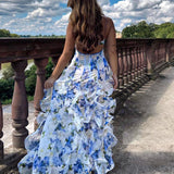 Uri | Vestido Midi Floral com Ruches