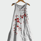 Vestido com Estampa de Cerejeiras