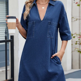 Jitka | Vestido de ganga descontraído