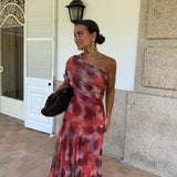 Vestido Longo Ombro Caído Aquarela