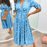 Mónica - Vestido Elegante de Bolinhas