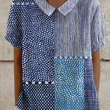 Alina - Camisa com Estampa Patchwork