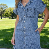 Kateřina | Vestido de camisa em denim