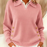 Erminia | Pullover com Gola Polo e Botões