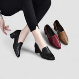 Olene - Sapatos de Salto em Pele Vegan com Bordado Suave
