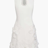 Vestido Mini Elegante Sem Mangas com Recorte