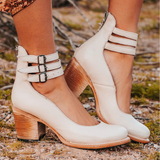 Ginevra - Sapatos de salto alto com tiras múltiplas e sola grossa