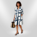 Helena - Vestido Midi Geométrico