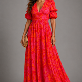 Olympe | Vestido Fluido em Rosa e Laranja