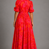 Olympe | Vestido Fluido em Rosa e Laranja