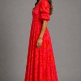 Olympe | Vestido Fluido em Rosa e Laranja